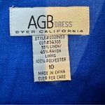 Vintage Linen Blend Butterfly Embroidered Shift Dress Size 10 Blue Photo 6