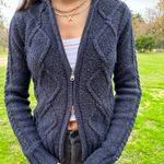 Hollister Vintage  Co Navy Blue Double Zip Hooded Sweater Photo 0