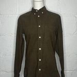 H&M  Women's Brown Ribbed Corduroy Button Long Sleeve Collared Shirt Size XS NWT Photo 0