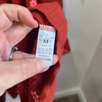 Boutique Boho Smocked Bodice Long Sleeve Maxi Dress in Rust Size Medium Orange Photo 7