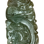 Jade double sided pendant Necklace Carved Amulet Adjustable‎ Unique Jewelry Green Photo 0