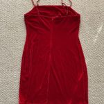 Lush Clothing Lush Crushed Velvet Bright Red Christmas Holiday Dress Bodycon Medium Mini EUC Photo 12