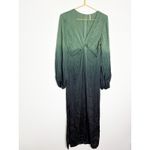 Young Fabulous and Broke Hadi Midi Dress Medium Green Satin Cut Out Bohemian Photo 3