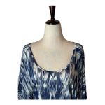 Velvet By Graham & Spencer Shirt Women Small Blue Ikat Batwing Sleeve Blouse Photo 2