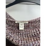 American Rag Off the Shoulder Sweater Rib Knit Bell Sleeves Maroon Multi S Photo 2