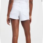 Good American NWT  Good 90’s White Denim Jean Shorts Raw Hem Distressed Size 6 Photo 3