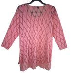 Alfani Pink 3/4 Sleeve V- Neck Stretchy Sheer Pullover Blouse Tank Set Size L Photo 1