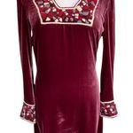 Allegra Hicks Retro Velvet Boho Silk Velvet Crochet Flower Child Mini Dress 2 Photo 0