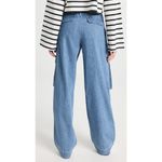 frame denim Frame‎ Relaxed Straight Cargo Jeans Size 26 Rhythm Light Wash Wide Leg Photo 4