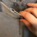 Lin Gray Moto Zipper Ankle Belted Jeans Size 24 Photo 4