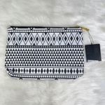 Forever 21 Black White Geometric Print Pencil Pen Case Makeup Bag Gold Zipper Pouch NWT Photo 4