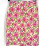 Talbots Vintage Womens Floral Pure Silk Lined Straight Pencil Skirt Pink Size 12 Photo 0
