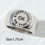 Silver Everything Will Be OK Quote Ring Photo 1