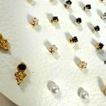 Free People Teeny Tiny Mega Stud Earring Set NWT
Gold Pearl Dainty Onyx Bohemian Photo 4
