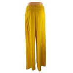 ZARA Women's Yellow High Rise Pull On Pleated Wide Leg Trousers Pants Size L Photo 2