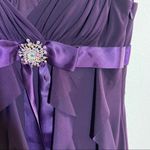Cache Vintage Waterfall Dress Brooch 90s Y2K USA Bow Cocktail Eggplant 6 S Photo 1