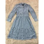 Lucky Brand NWT  midi chambray embroidered eyelet Dress Sz 0‎ Cottagecore Western Photo 3