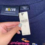 Anthropologie NWT $98  Maeve Navy Beach Embroidered Sweatshirt Tee S Photo 11