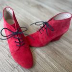 Kate Spade Suede Chunky Red Heels Photo 1