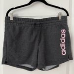 Adidas Women's Athletic Shorts in Dark Gray with Pink Accents Photo 0