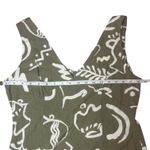 Paper Heart  Olive Abstract Print Linen Blend Sleeveless Maxi Dress Sz Large Photo 10