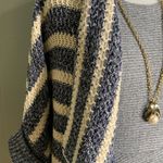 Urban Outfitters Skies Are Blue Blue Cream Striped Chunky Knit Dolman Sleeve Cardigan XS Photo 1
