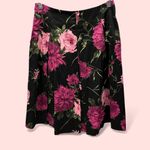 Talbots Cute black floral pleated whimsigoth meets schoolgirl a-line skirt  boho Photo 2
