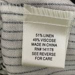 Kirious Navy and White Stripe Linen Paperbag Crop Wide Leg Pants M Photo 6