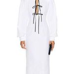 Rowen Rose Long Bow Dress White & Black 34FR Size XS Photo 0