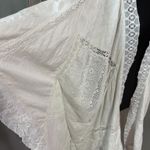 Soft Surroundings White Lace Crochet Caftan Swim Cover-up Poncho w/ Tassels Size S/M. Photo 1
