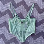 Savage X FENTY Going Platinum Sheer Green Bustier Corset Top in Green Mist Small Photo 2