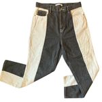 PacSun  High Rise Straight Black White Two Toned Denim Jeans Women Size 28 Photo 0