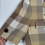 Kasper  Short Sleeve Checkers Plaid Blazer Business Tan/Brown Jacket Size 4 #3185 Photo 2