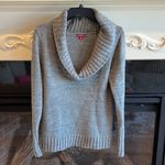 Merona Comfy Sweater Gray Sequin Collar Plunge Neck Roomy Womens Medium Photo 8