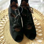 Roland Mouret Suede Black Open Toe Heels in Size US 6 Photo 7