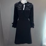 Worthington  Women’s Little Black Laced Long Sleeve Sexy Dress Large 14 Photo 3