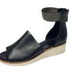 LOGO By Lori Goldstein Logo Lori Goldstein Saffy Leather Ankle Strap Sandals Black Sz 7.5 (37.5) Photo 0