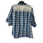 Dress Barn  Women's Multi-Blue Plaid Top Photo 1