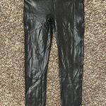 Spanx Faux Leather Leggings Black Pebbled Large Photo 0