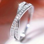 Cute Cross Zirconia On Silver Ring Photo 0