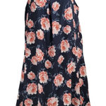 Navy & Pink Floral Slip Tank Dress Size M Blue Size M Photo 0