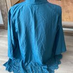 Dennis Basso DENNIS by Teal Color 3/4 Sleeve Blouse Cardigan Size Large Photo 3