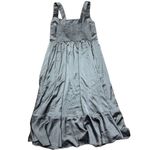 Show Me Your Mumu Plus 1X Claire Midi Dress Formal Ruffle Side Slit Sage Satin Photo 6