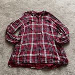 Lane Bryant  Red Black Plaid Flannel Nightshirt SIZE 22/24 Photo 0