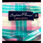 Lauren James  Pink Green Plaid Boyfriend Flannel Shirt Medium EUC Photo 9