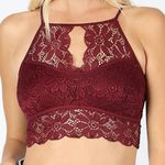 Zenana Outfitters  Burgundy Halter Bralette Sz S Photo 1
