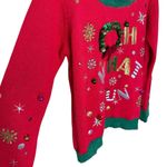 Holiday Time  Women’s XL Sweater Cowl Neck Christmas ‘oh what fun’ Bells Holiday Photo 4