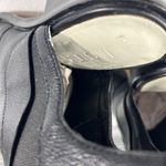 1. State  Leather Slingback Booties Womens 7.5 Black Block Heel Strappy Open Shoes Photo 9