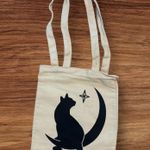 Black Cat / Crescent Moon / Witchy Halloween Tote Bag Photo 0