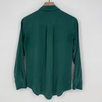 EQUIPMENT Femme Silk Button Down Shirt Green Long Sleeve Two Pocket Size XS Photo 6